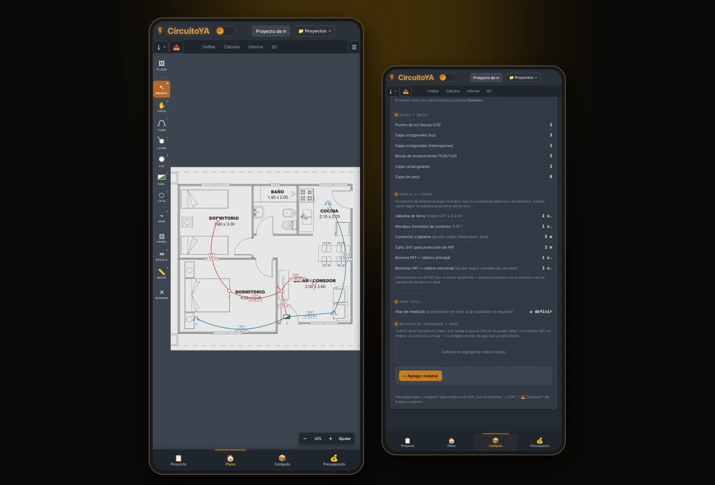 La app CircuitoYA en pantalla